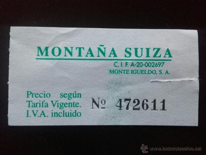 Coleccionismo: ENTRADA TICKET MONTA&Ntilde;A SUIZA DEL MONTE IGUELDO