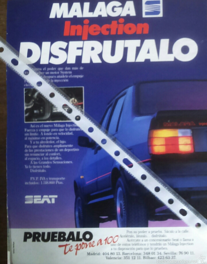 Coleccionismo: Publicidad automovil Seat M&aacute;laga