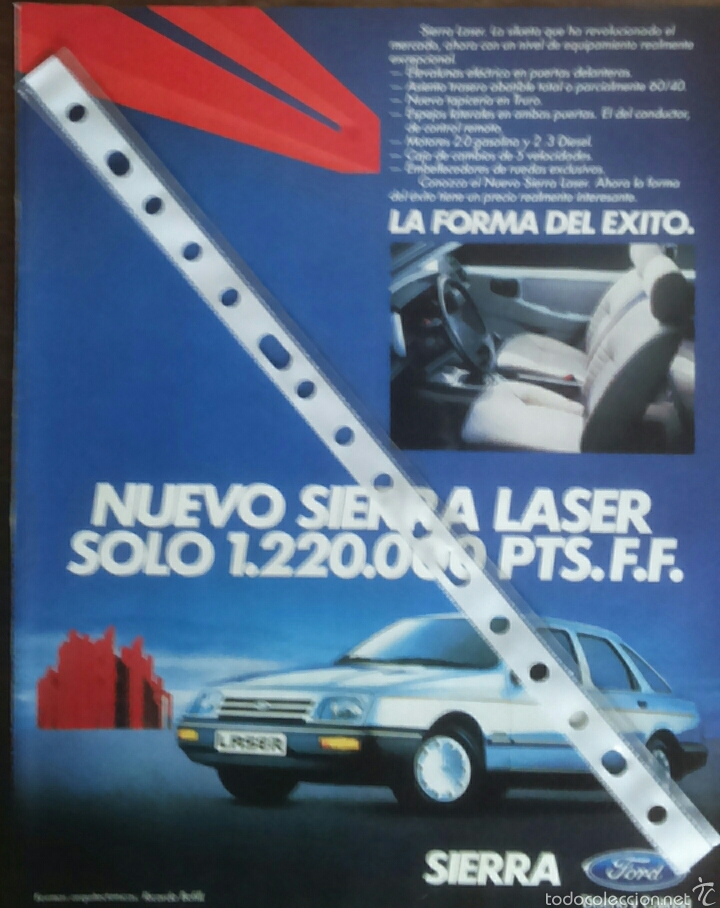 Coleccionismo: Publicidad automovil Ford Sierra L&aacute;ser