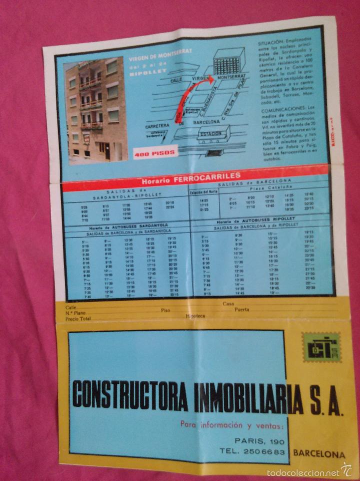 Coleccionismo: Barcelona. Publicidad de Constructora Inmobiliaria. Pisos en Barcelona y Ripollet