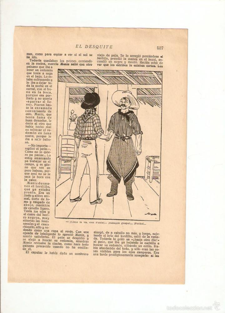 Sammelleidenschaft Papier: A&Ntilde;OS 20 RECORTE PRENSA RELATO CORTO EL DESQUITE MANUEL BERNARDEZ ILUSTRACIONES SOUSA