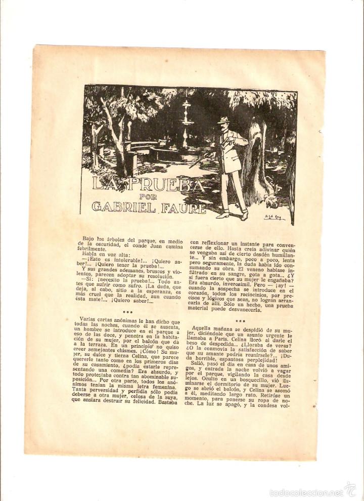 Collezionismo: A&Ntilde;O 1923 RECORTE PRENSA RELATO CORTO LA PRUEBA GABRIEL FAURE ILUSTRACIONES GILI ROIG