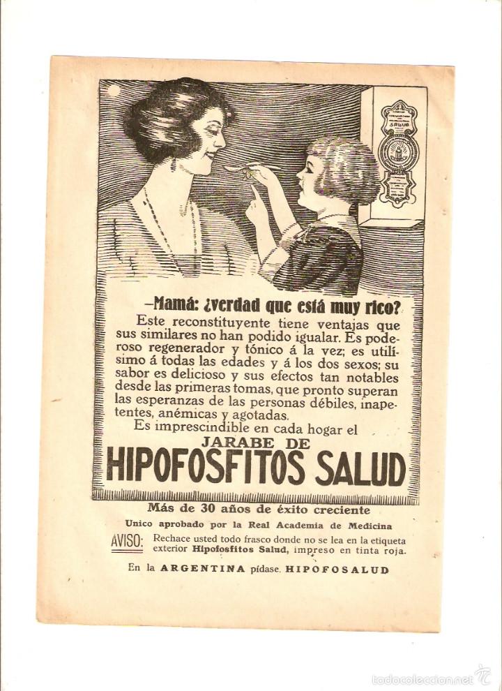 Sammelleidenschaft Papier: A&Ntilde;O 1923 RECORTE PRENSA PUBLICIDAD JARABE HIPOFOSFITOS SALUD
