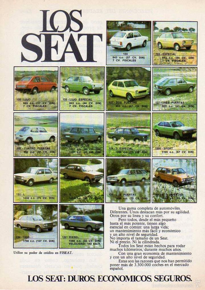 Coleccionismo: ANUNCIO PUBLICIDAD SEAT - Foto 1