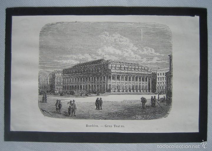 Coleccionismo: Lamina, Burdeos, Gran Teatro - Foto 1