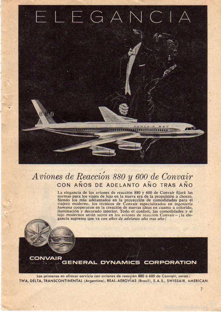 Coleccionismo: ANUNCIO PUBLICIDAD AVIONES CONVAIR