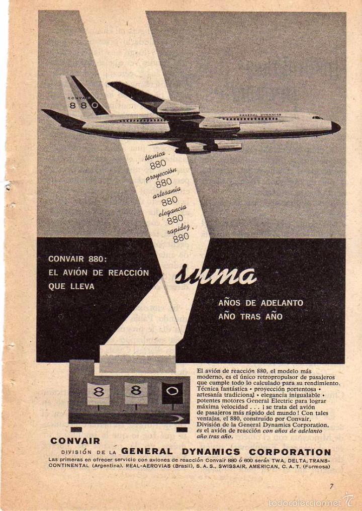 Coleccionismo: ANUNCIO PUBLICIDAD AVIONES CONVAIR
