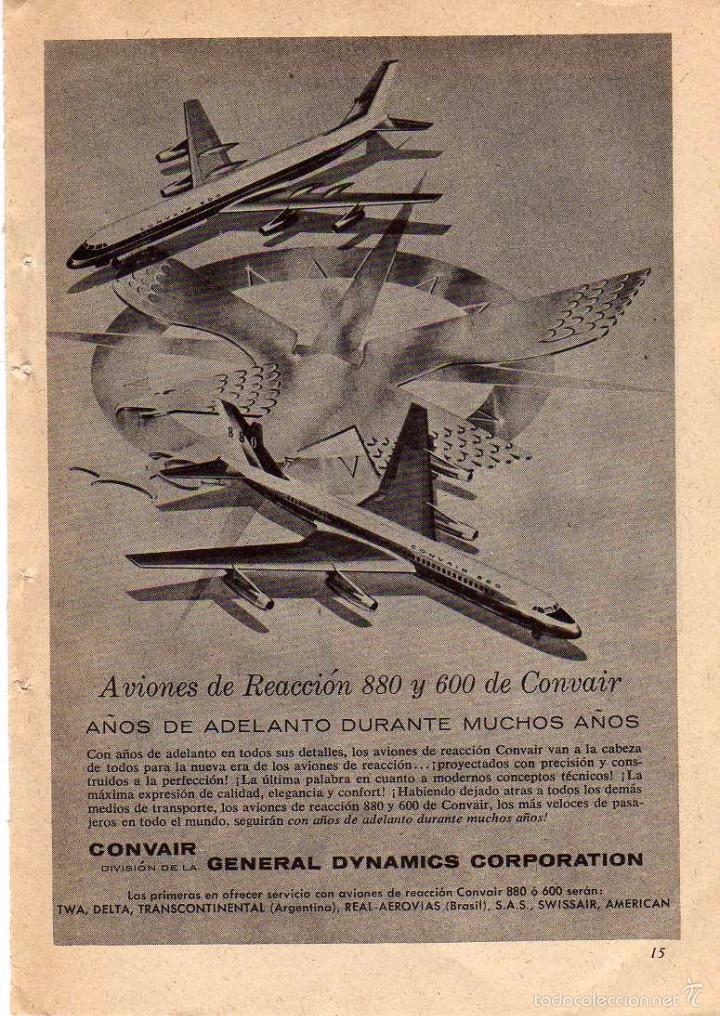 Coleccionismo: ANUNCIO PUBLICIDAD AVIONES CONVAIR