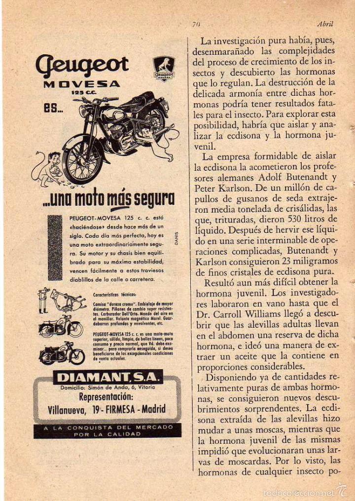 Coleccionismo: ANUNCIO PUBLICIDAD MOTOCICLETAS PEUGEOT