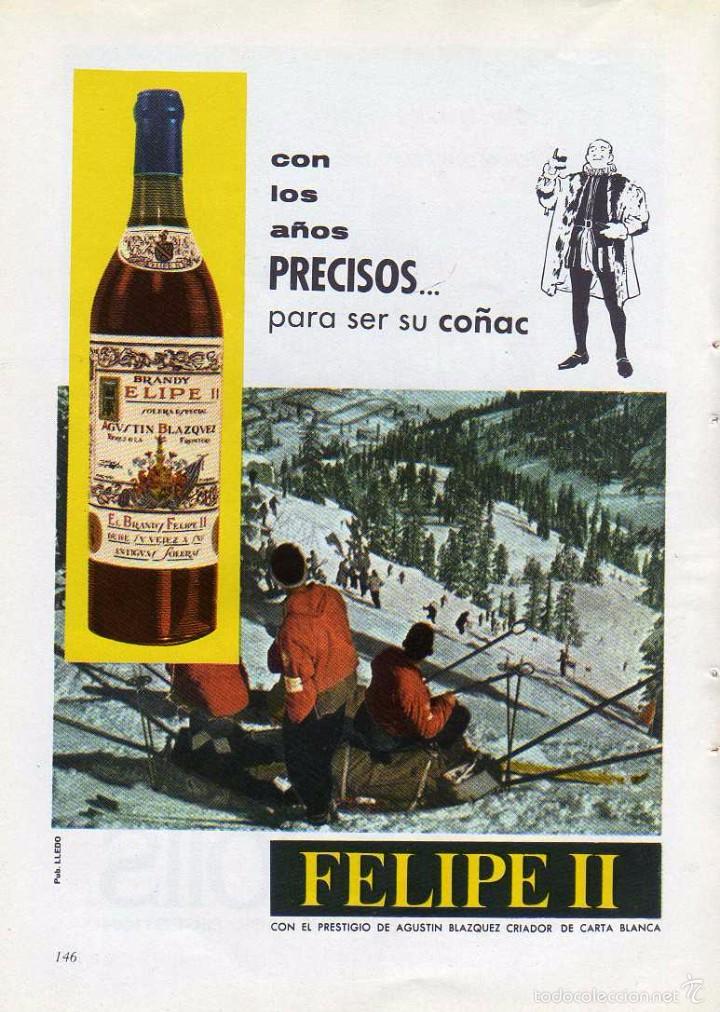 Coleccionismo: ANUNCIO PUBLICIDAD BRANDY FELIPE II-LECHE DE ALMENDRAS SOLIS