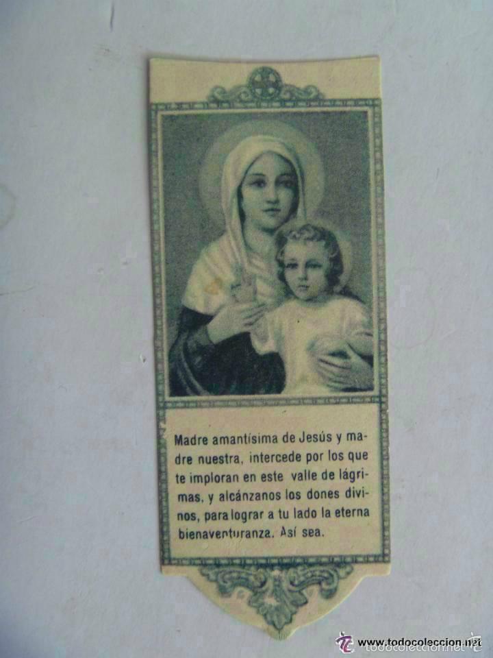 Coleccionismo: PAPELITO CON VIRGEN Y NI&Ntilde;O JESUS PUBLICIDAD DE ASPIRINAS BAYER . 3 x 8 cm