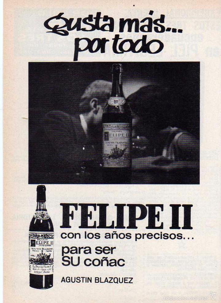 Coleccionismo: ANUNCIO PUBLICIDAD BRANDY FELIPE II