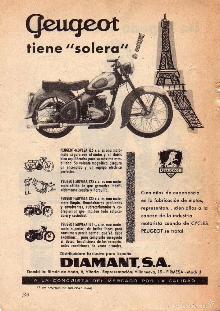 Coleccionismo: ANUNCIO PUBLICIDAD MOTOCICLETAS PEUGEOT