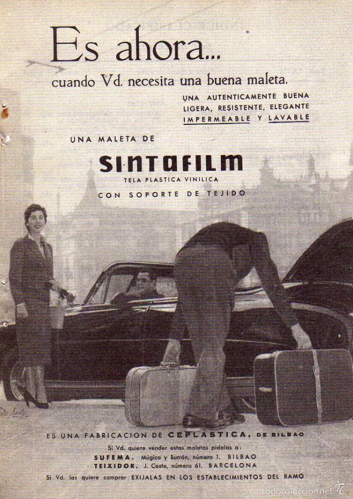Coleccionismo: ANUNCIO PUBLICIDAD MALETAS SINTAFILM