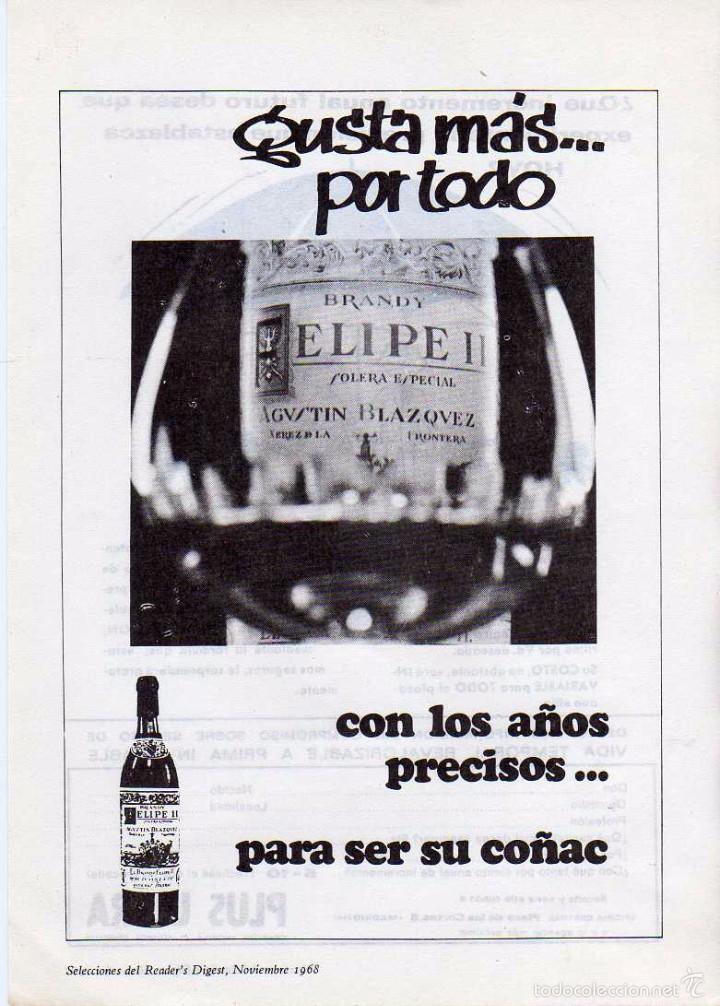 Coleccionismo: ANUNCIO PUBLICIDAD BRANDY FELIPE II