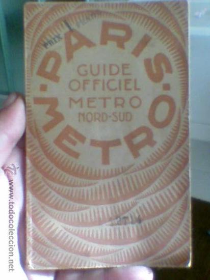 Coleccionismo: Guia oficial Metro Paris antigua con plano metro frances