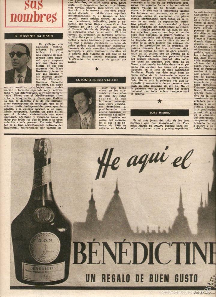 Collectionnisme: A&Ntilde;O 1959 RECORTE PRENSA PUBLICIDAD BEBIDAS BENEDICTINE
