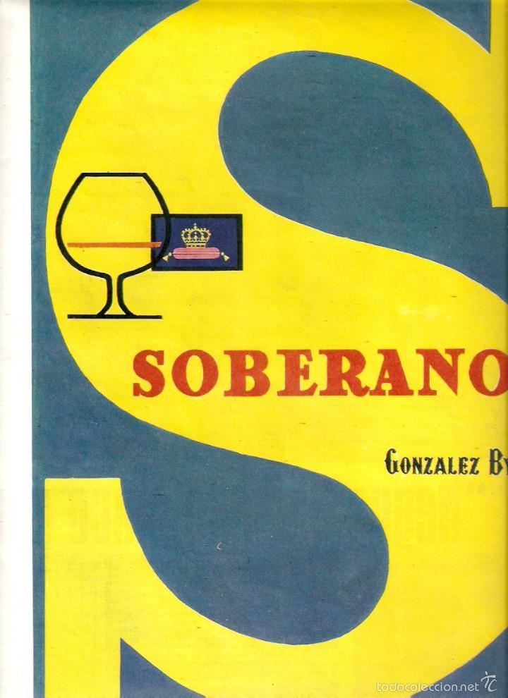 Collezionismo: A&Ntilde;O 1959 RECORTE PRENSA PUBLICIDAD BEBIDAS SOBERANO GONZALEZ BYASS