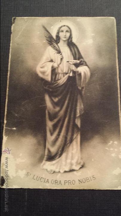 Sammelleidenschaft Papier: ANTIGUA TARJETA POSTAL RELIGIOSA SANTA LUCIA ORA PRO NOBIS JOSE MARIA DE MINGO BILBAO