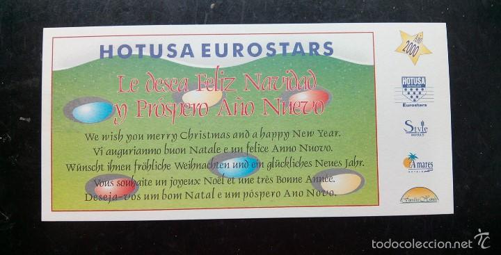 Coleccionismo: Navidad, tarjeta postal felicitacion navide&ntilde;a hotusa eurostars - a&ntilde;o 2000