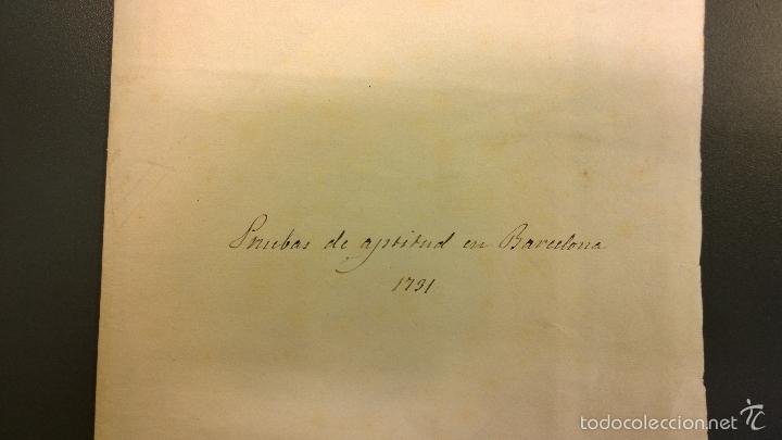 Coleccionismo: Pruebas de Aptitud en Barcelona a&ntilde;o 1791 - Foto 1