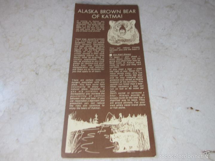 Coleccionismo: FOLLETO A&Ntilde;OS 70 ALASKA BROWN BEAR OF KATMAI