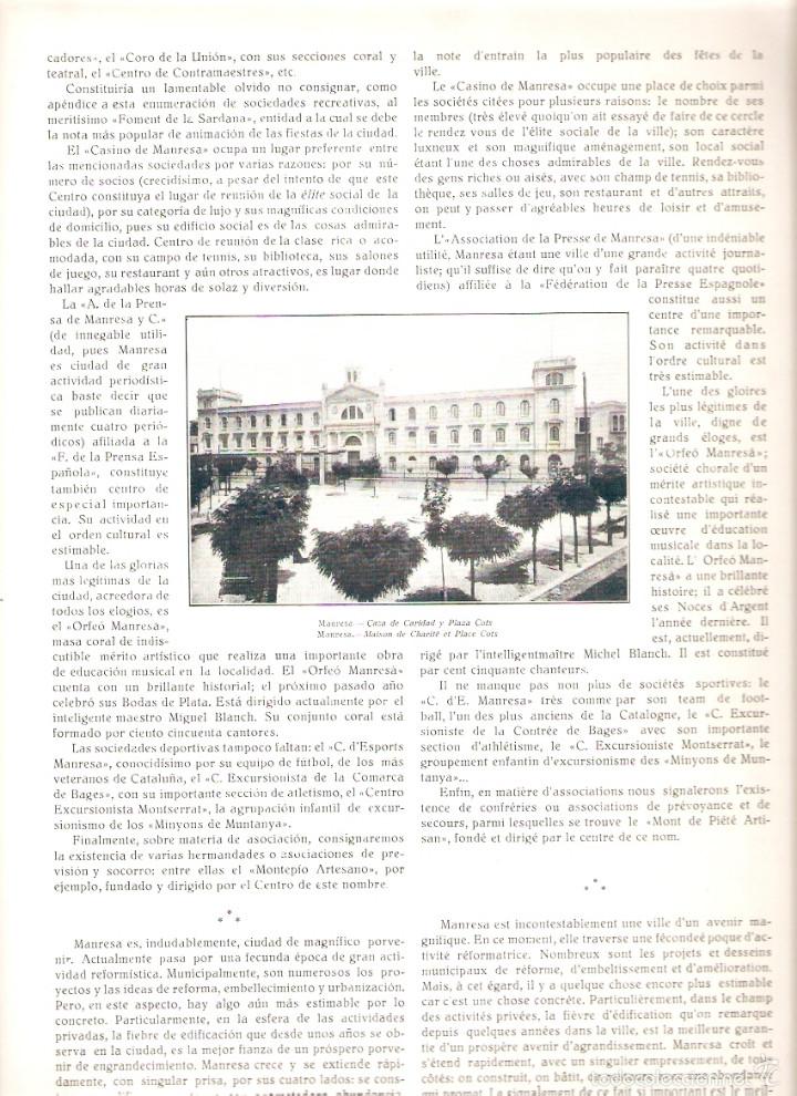 Collezionismo: A&Ntilde;O 1929 RECORTE PRENSA MANRESA FOTOGRAFIA CASA DE LA CARITAT PLA&Ccedil;A COTS