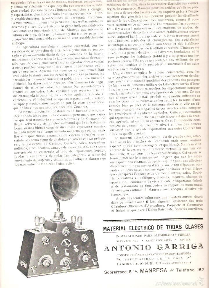 Collezionismo: A&Ntilde;O 1929 MANRESA BASILICA DE LA SEU MATERIAL ELECTRICO ANTONIO GARRIGA PUBLICIDAD