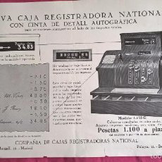 Coleccionismo: CAJA REGISTRADORA NATIONAL. ANTIGUA PUBLICIDAD. SOBRE 1929