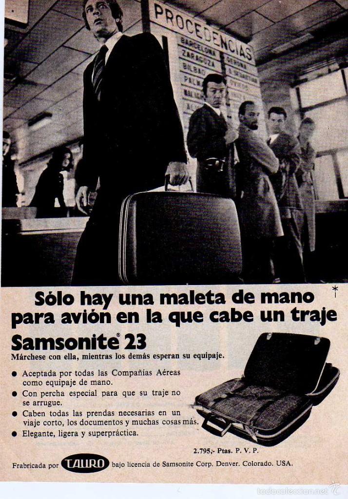 Coleccionismo: ANUNCIO PUBLICIDAD MALETAS SAMSONITE