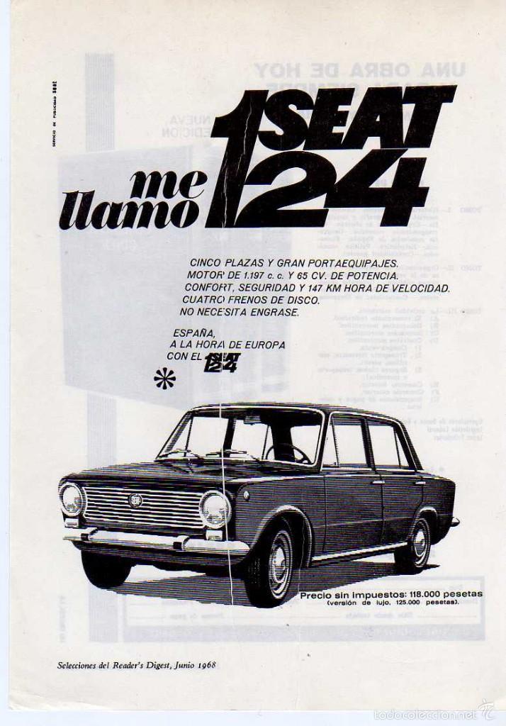 Coleccionismo: ANUNCIO PUBLICIDAD SEAT 124 - Foto 1