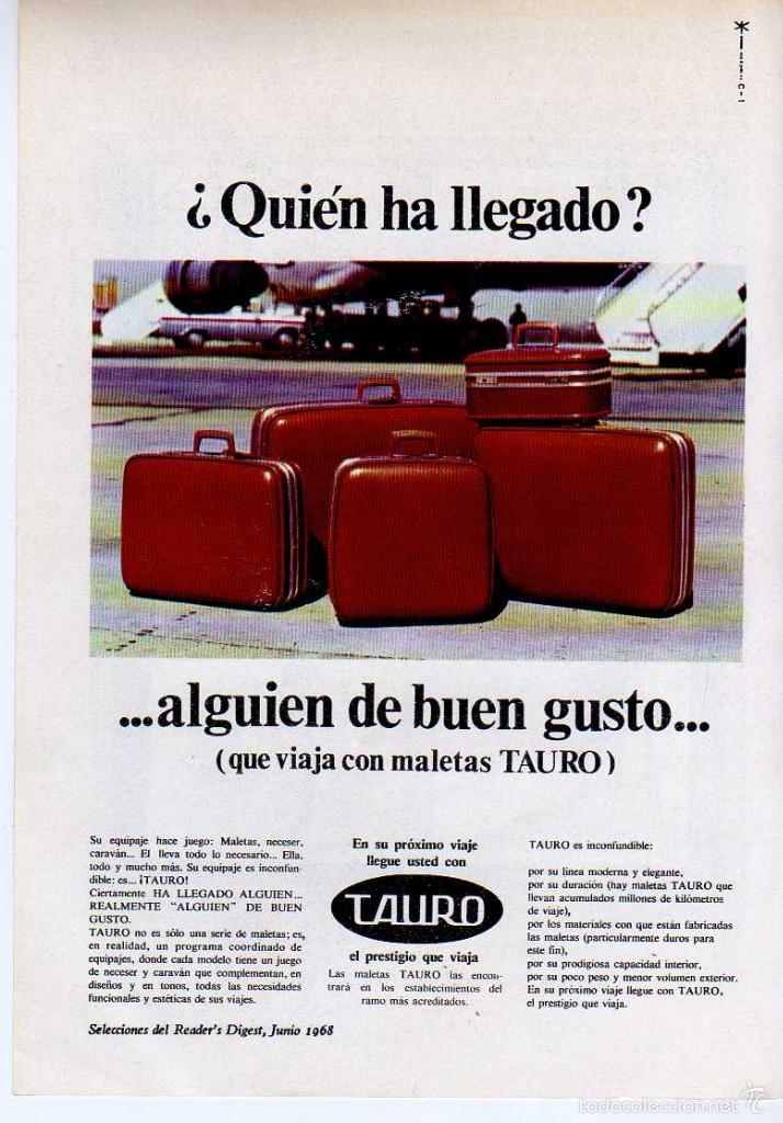 Coleccionismo: ANUNCIO PUBLICIDAD MALETAS TAURO