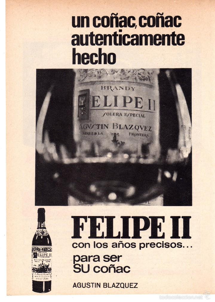 Coleccionismo: ANUNCIO PUBLICIDAD BRANDY FELIPE II