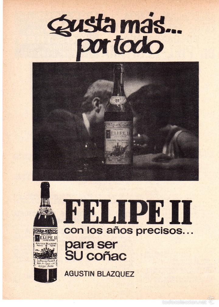 Coleccionismo: ANUNCIO PUBLICIDAD BRANDY FELIPE II