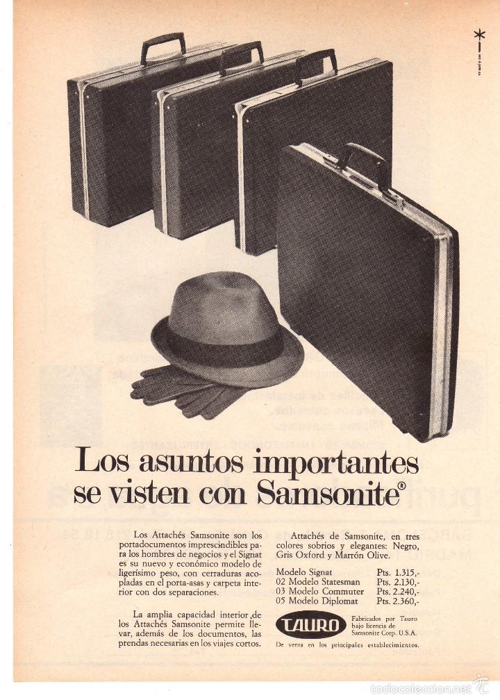 Coleccionismo: ANUNCIO PUBLICIDAD MALETAS SAMSONITE