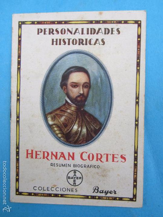 Coleccionismo: colecciones bayer tabletas de aspirinas , personalidades historicas , hernan cortes ,