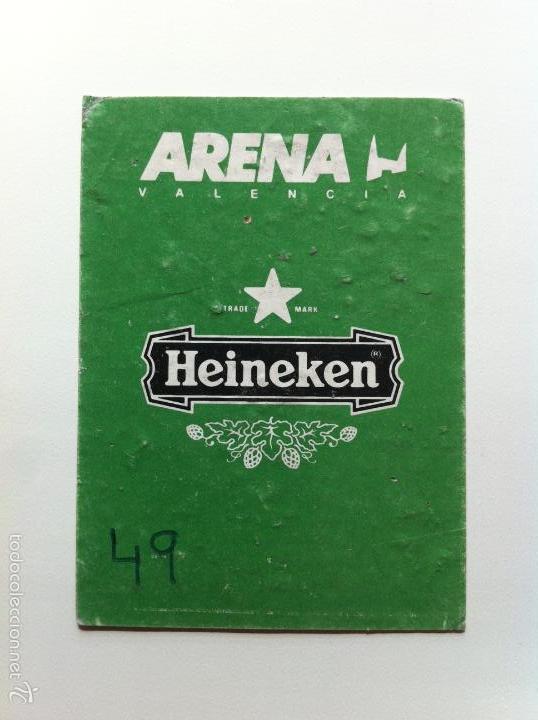 Coleccionismo: DISCOTECA ARENA VALENCIA. FLYER INVITACI&Oacute;N DESCUENTO A&Ntilde;OS 90 DISCOTECAS VALENCIA CERVEZA HEINEKEN