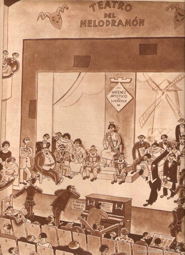 Sammelleidenschaft Papier: A&Ntilde;O 1936 RECORTE PRENSA DIBUJO COMICO HUMOR GARRIDO TEATRO DEL MELODRAMON JUEGOS FLORALES