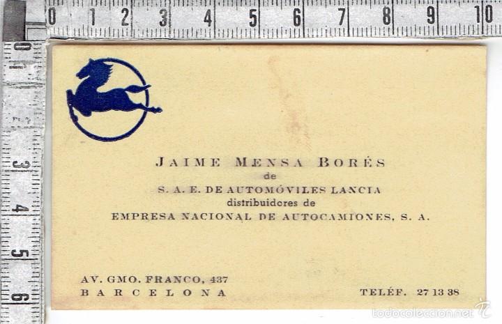 Coleccionismo: TARJETA COMERCIAL EMPRESA NACIONAL DE AUTOCAMIONES, S. A. -PEGASO - BARCELONA