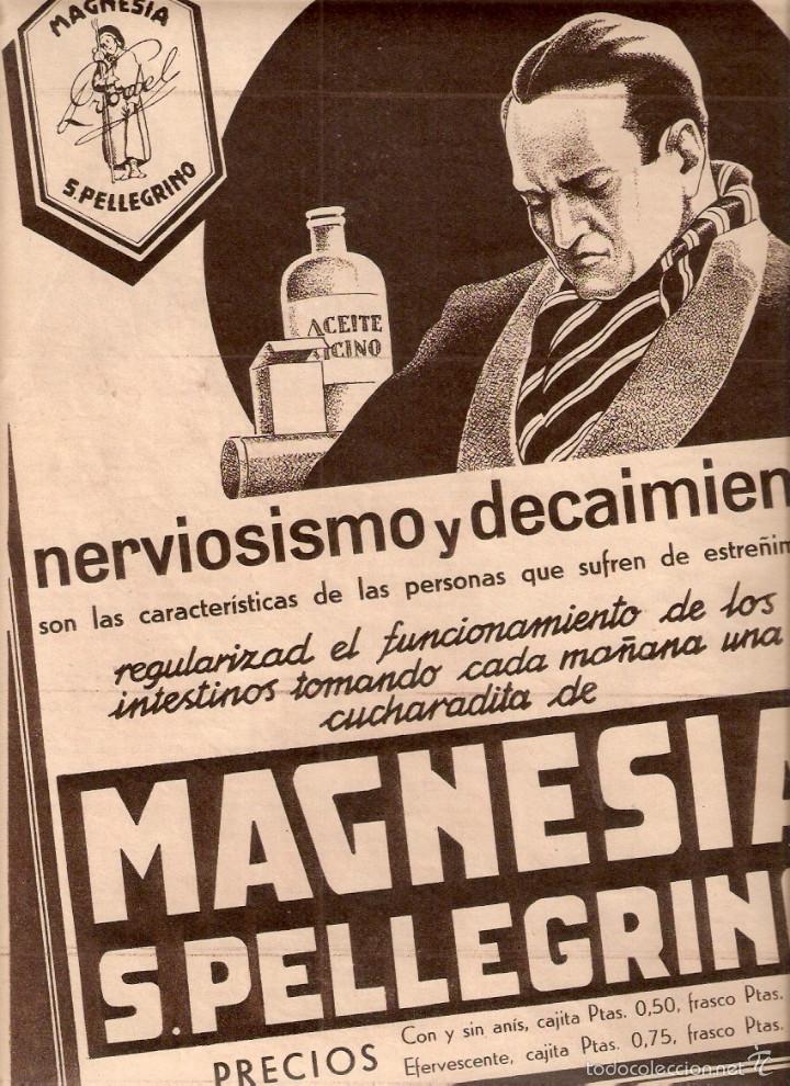 Coleccionismo: A&Ntilde;OS 30 RECORTE PRENSA PUBLICIDAD MAGNESIA SAN PELLEGRINO
