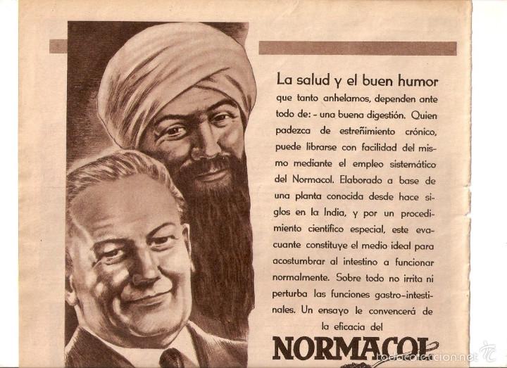 Coleccionismo: A&Ntilde;OS 30 RECORTE PRENSA PUBLICIDAD RECONSTITUYENTE NORMACOL PRODUCTOS FARMACEUTICOS VERAMON