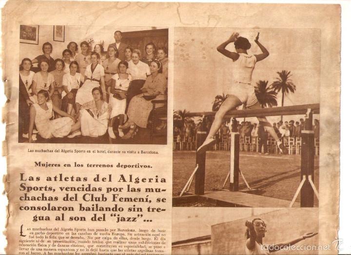 Collezionismo: A&Ntilde;OS 30 RECORTE PRENSA DEPORTE MUJERES ATLETAS DEL ALGERIA SPORTS FRENTE CLUB FEMENI DE BARCELONA