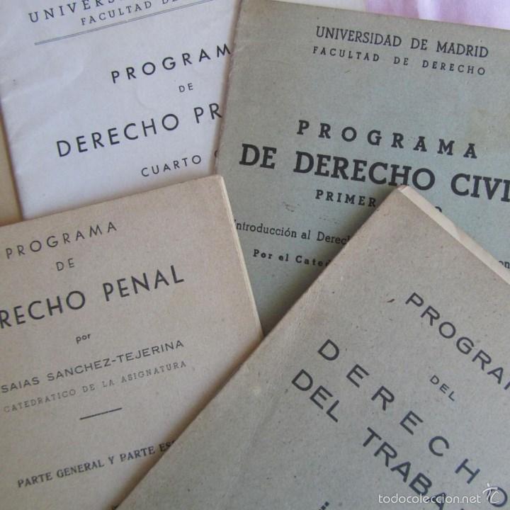 Coleccionismo: 8 programas de asignaturas Facultad de derecho Universidad de Madrid a&ntilde;os 40, 50 y 60