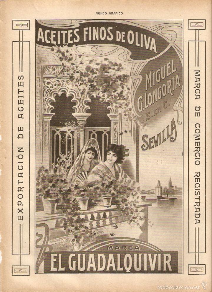 Sammelleidenschaft Papier: A&Ntilde;O 1916  PUBLICIDAD ACEITE FINO OLIVA EL GUADALQUIVIR LONGORIA SEVILLA ALMACENES CIUDAD DE SEVILLA