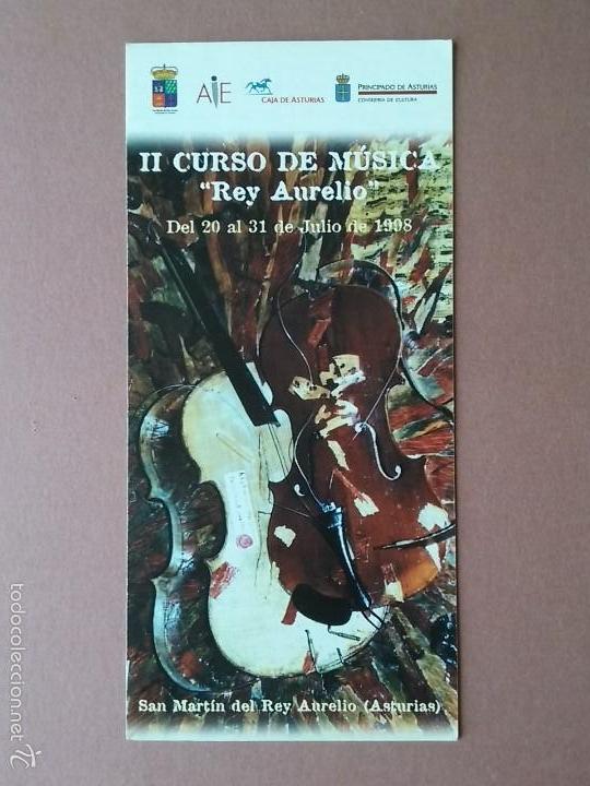 Coleccionismo: TRIPTICO II CURSO DE MUSICA REY AURELIO. SAN MARTIN DEL REY AURELIO. ASTURIAS. 1998.