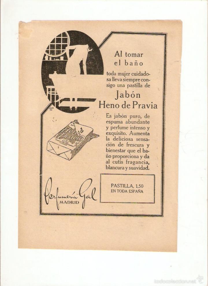 Sammelleidenschaft Papier: A&Ntilde;O 1925 RECORTE PRENSA PUBLICIDAD PASTILLA DE JABON HENO DE PRAVIA