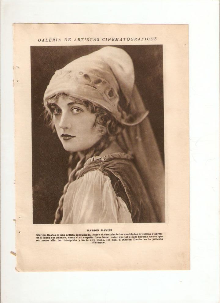 Coleccionismo: A&Ntilde;O 1925 RECORTE PRENSA CINE FOTOGRAFIA MARION DAVIES PAUL ELLIS ACTOR ACTRIZ ARTISTA CINE