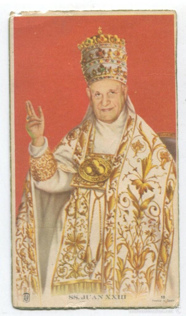 Coleccionismo: Antigua estampa religiosa su santidad el papa juan XXIII