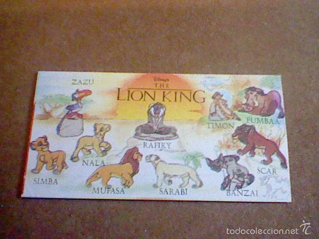 Coleccionismo: tira  promocional chocolates Ferrero huevo lion king rey leon (*)