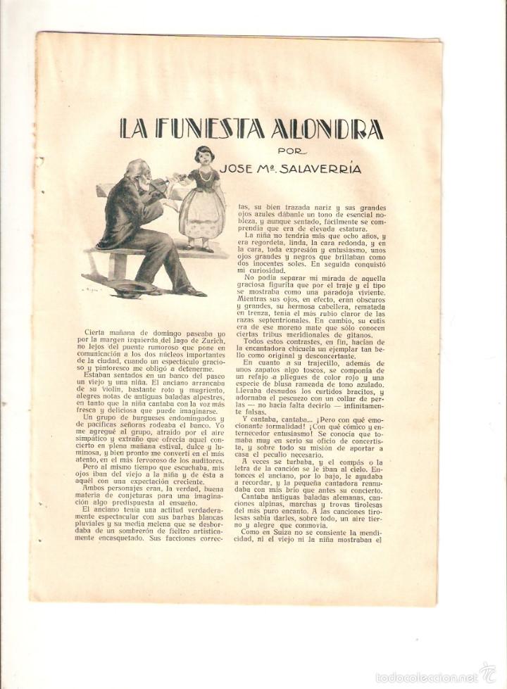 Collezionismo: A&Ntilde;O 1925 RECORTE PRENSA LA FUNESTA ALONDRA JOSE MARIA SALAVERRIA ILUSTRACION MATYKO DIBUJO